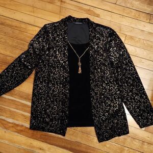 Notations velvet jacket with attached  bodice women's size large